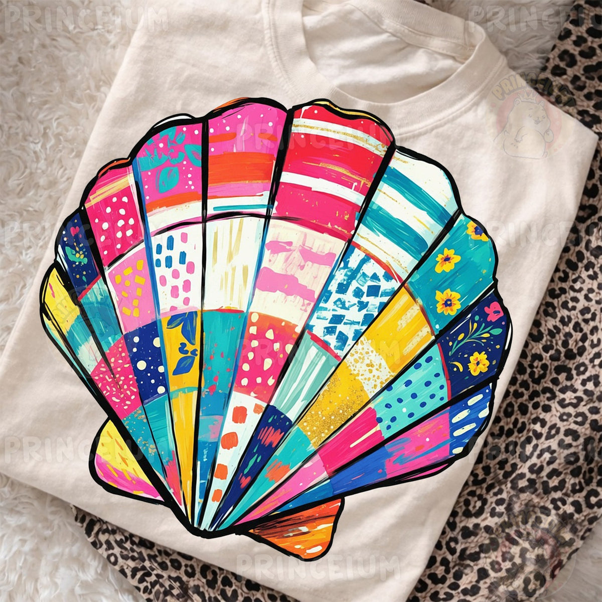 Colorful Patchwork Seashell