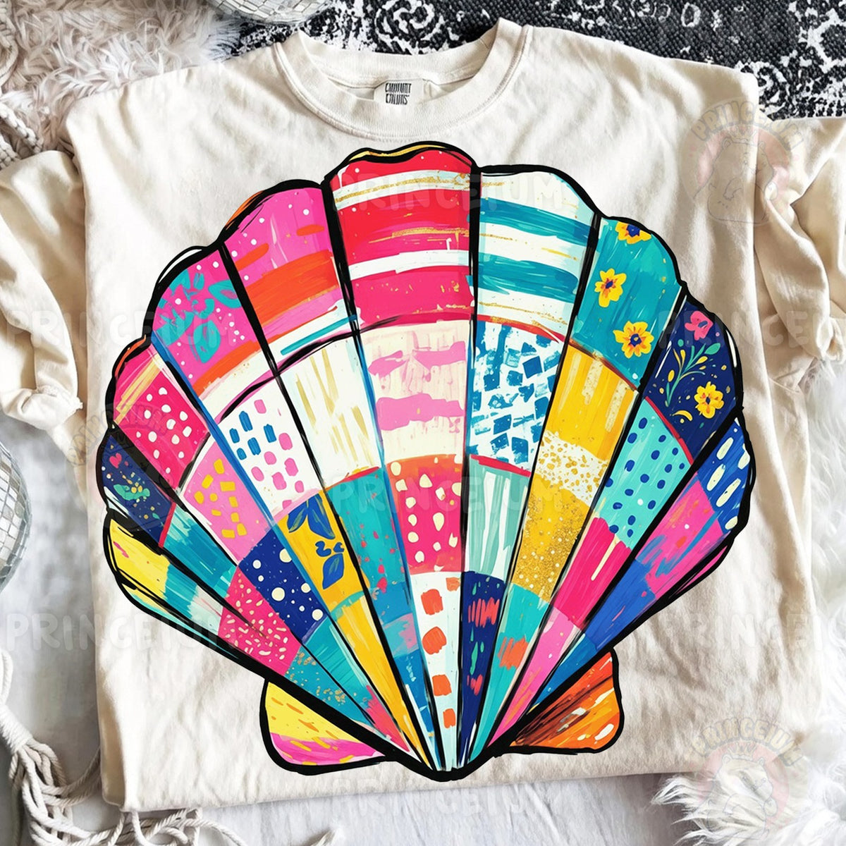 Colorful Patchwork Seashell