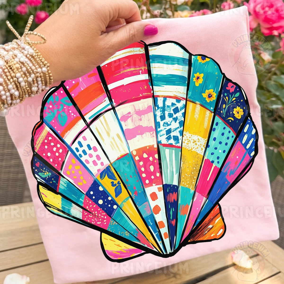 Colorful Patchwork Seashell