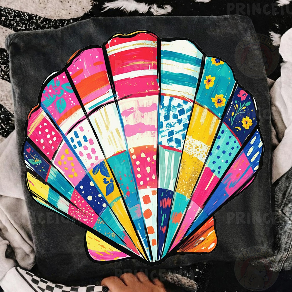 Colorful Patchwork Seashell