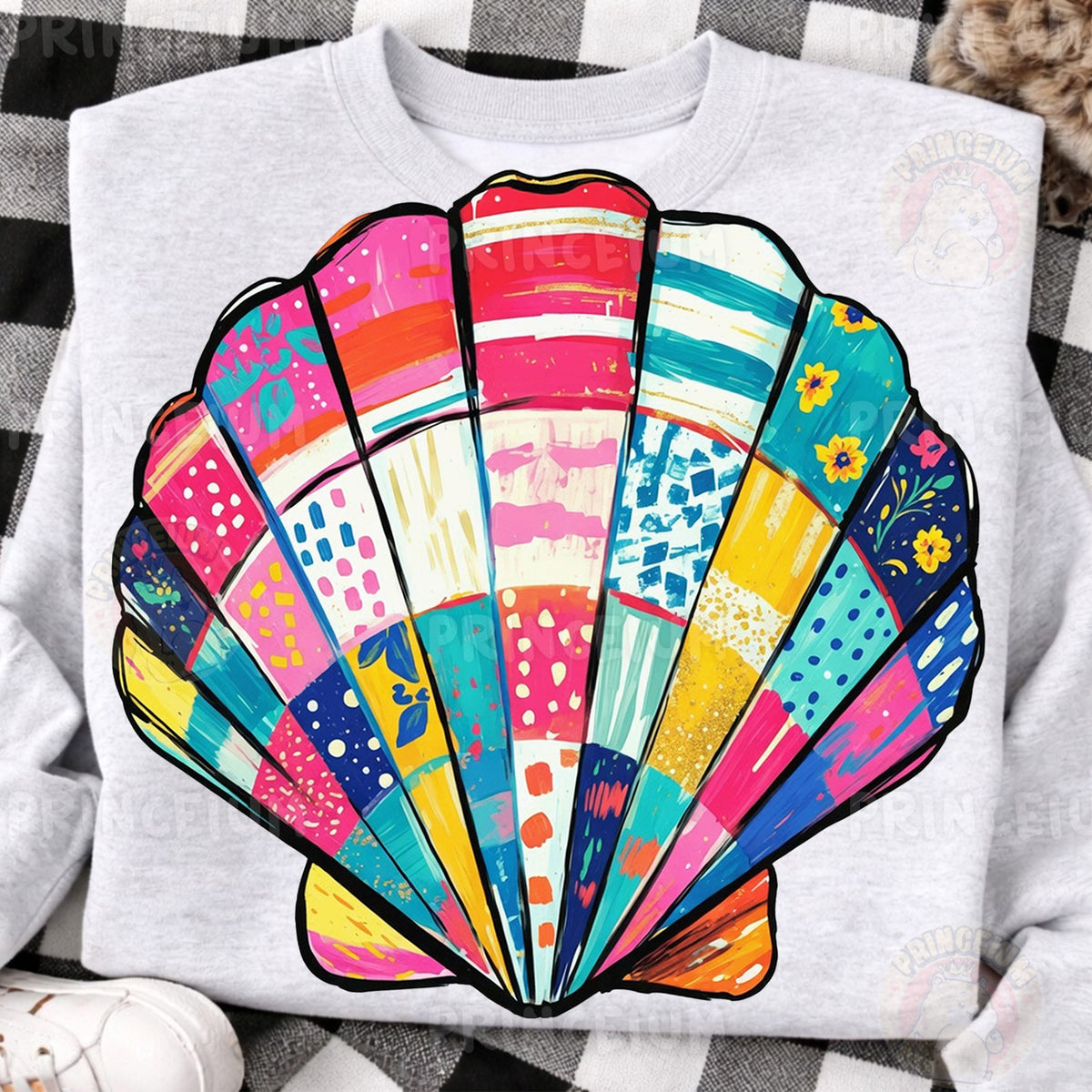Colorful Patchwork Seashell