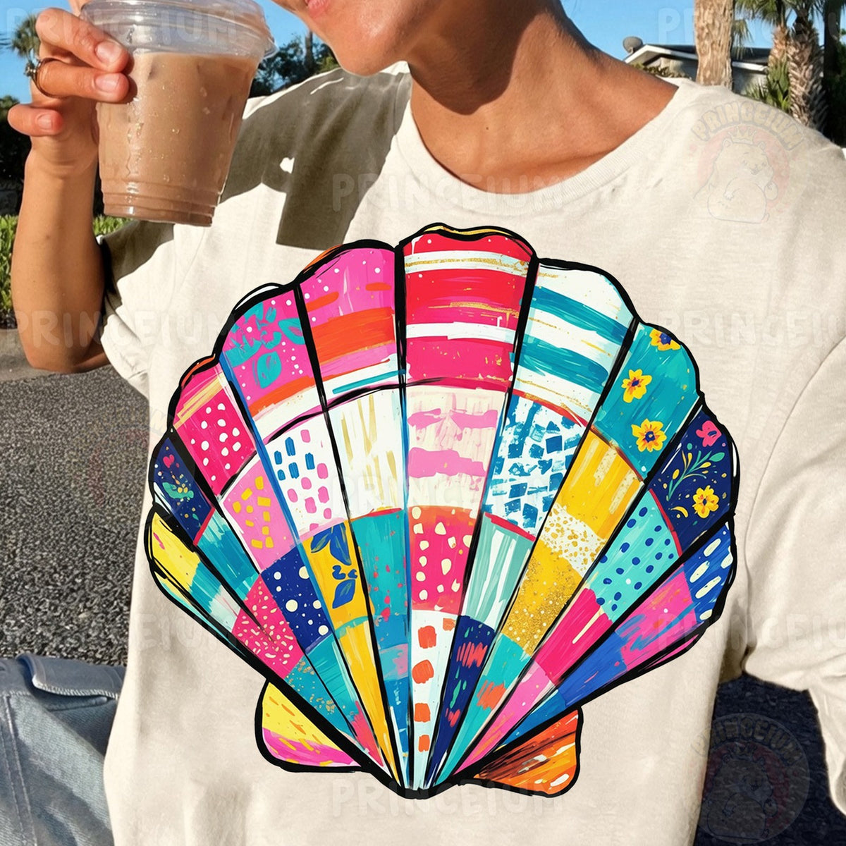 Colorful Patchwork Seashell