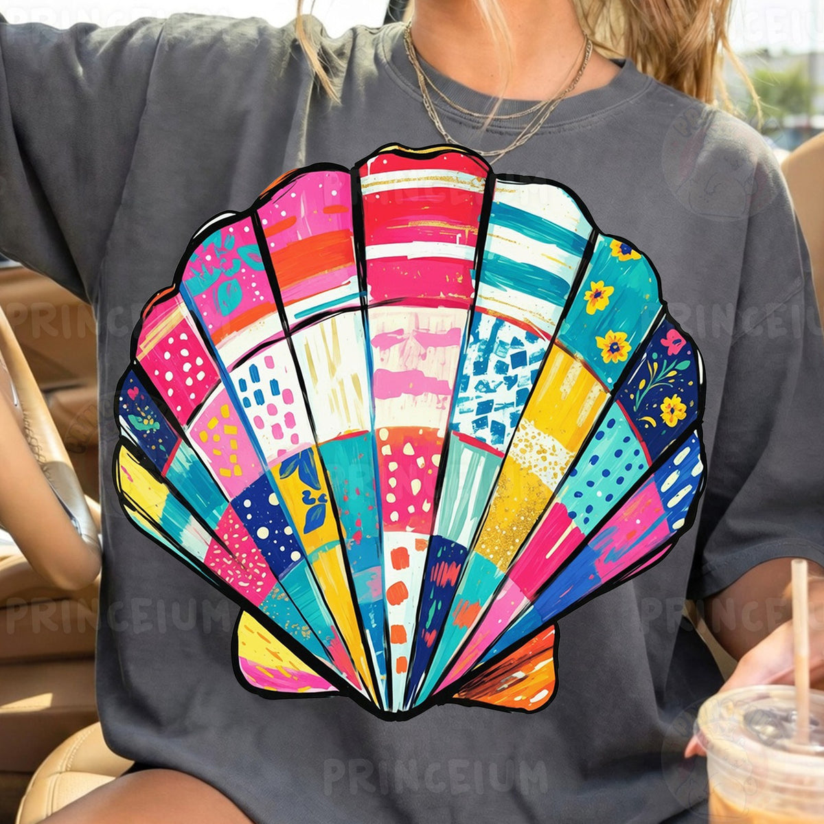 Colorful Patchwork Seashell