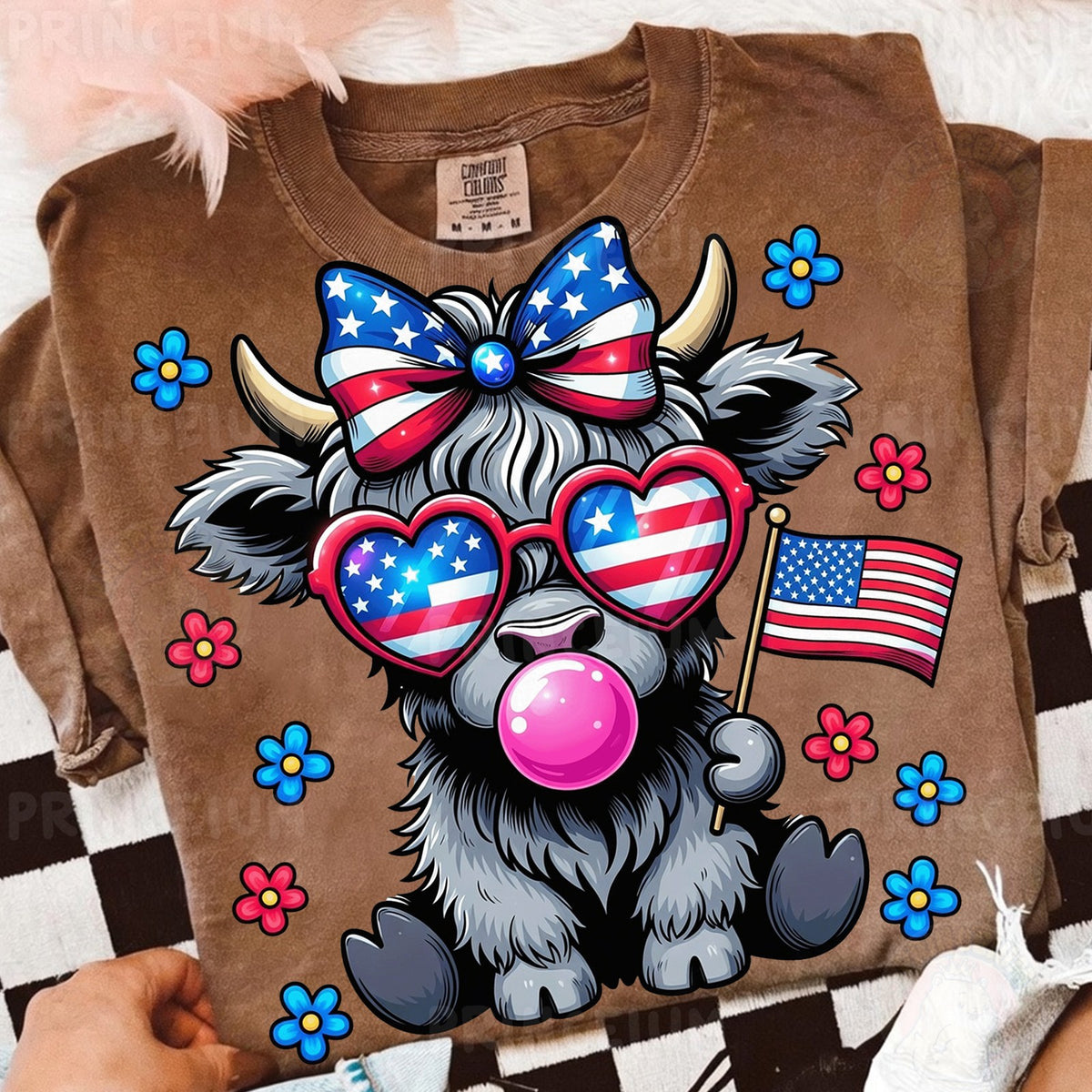 Patriotic Highland Cow