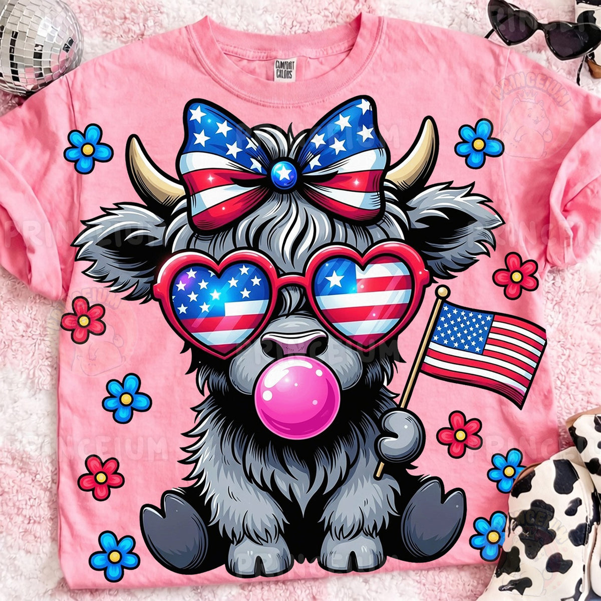 Patriotic Highland Cow