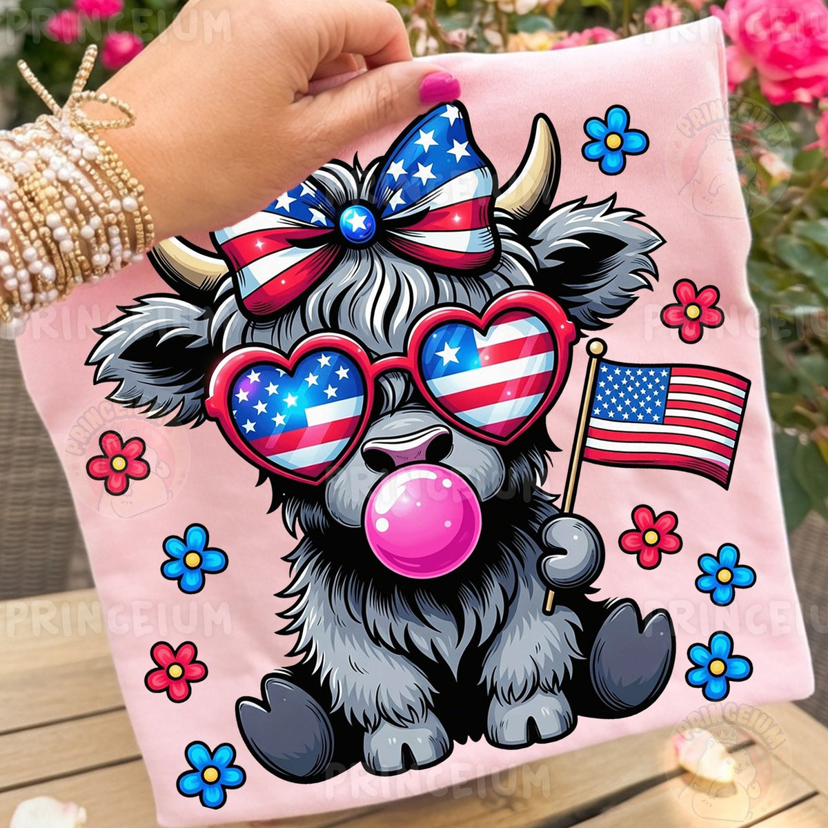Patriotic Highland Cow