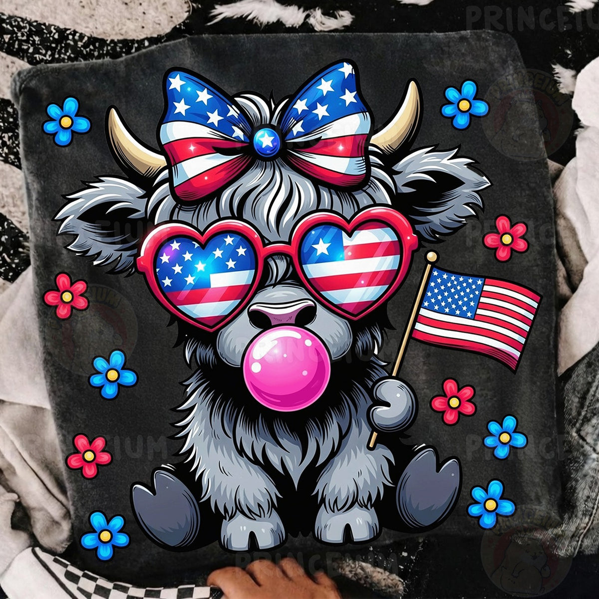 Patriotic Highland Cow