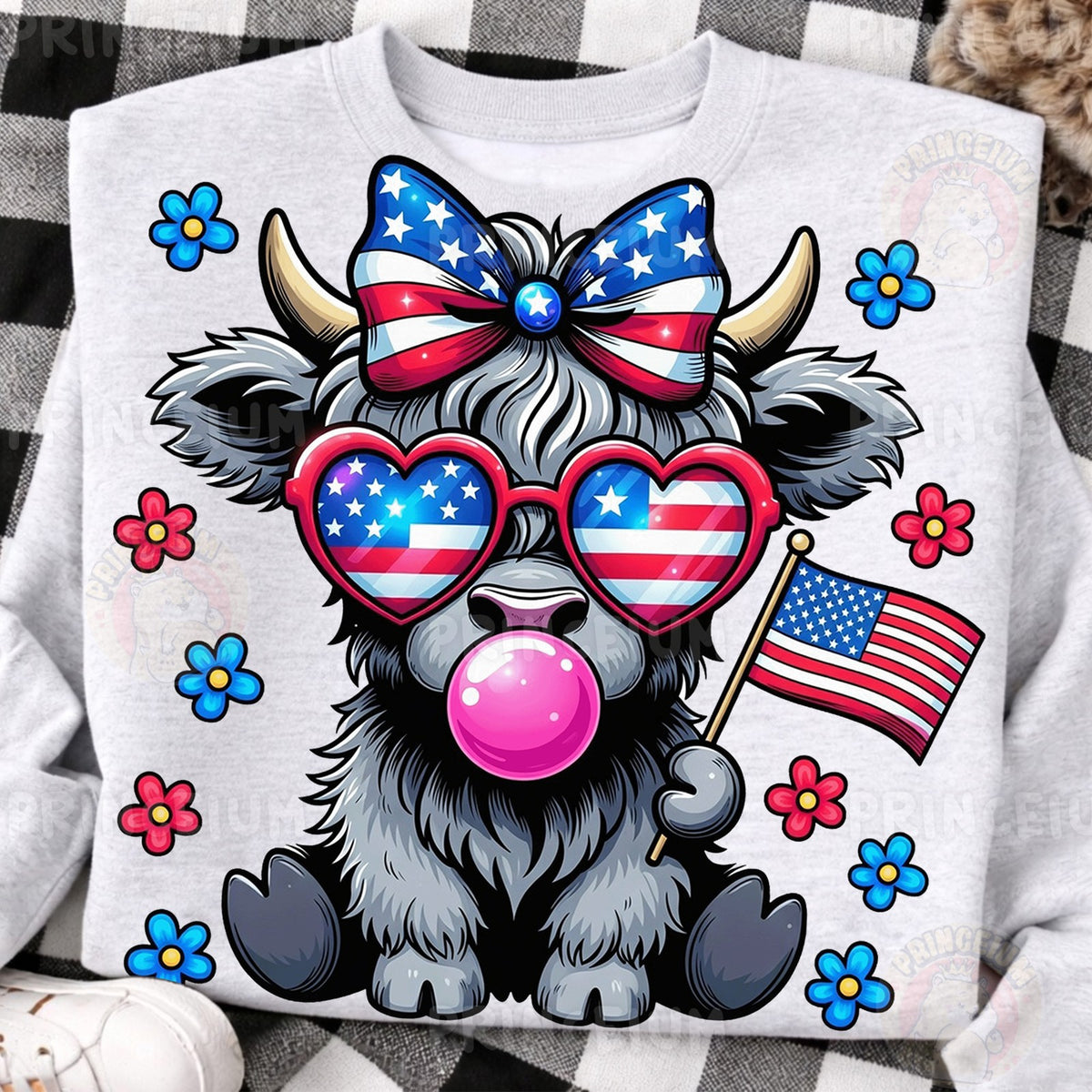 Patriotic Highland Cow