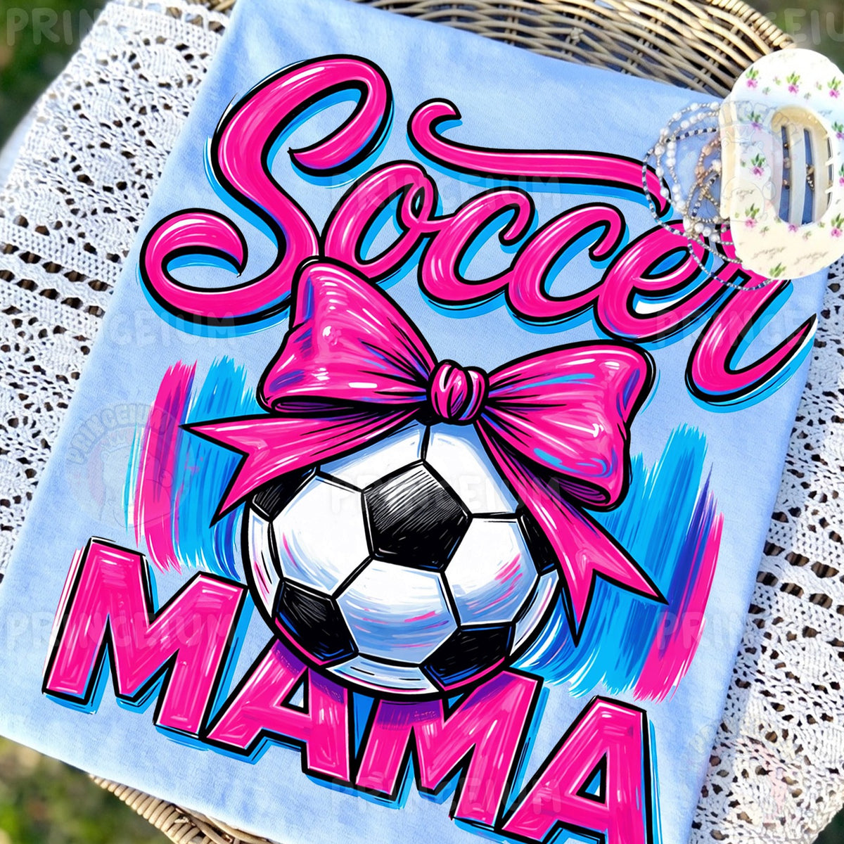 Soccer Mama Pink Bow
