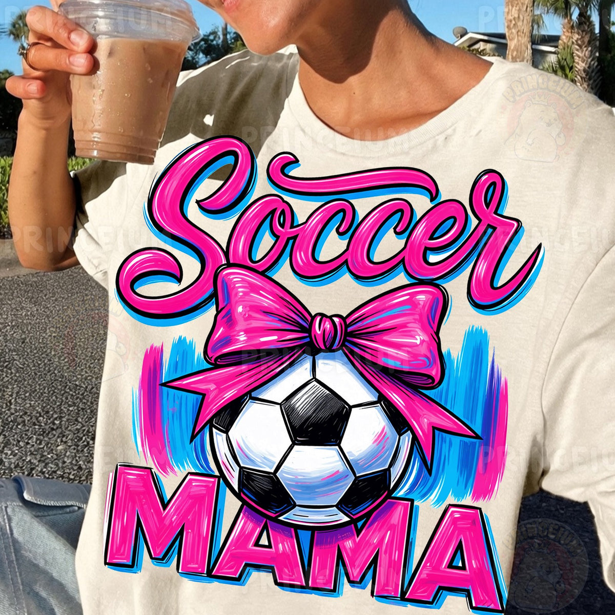 Soccer Mama Pink Bow