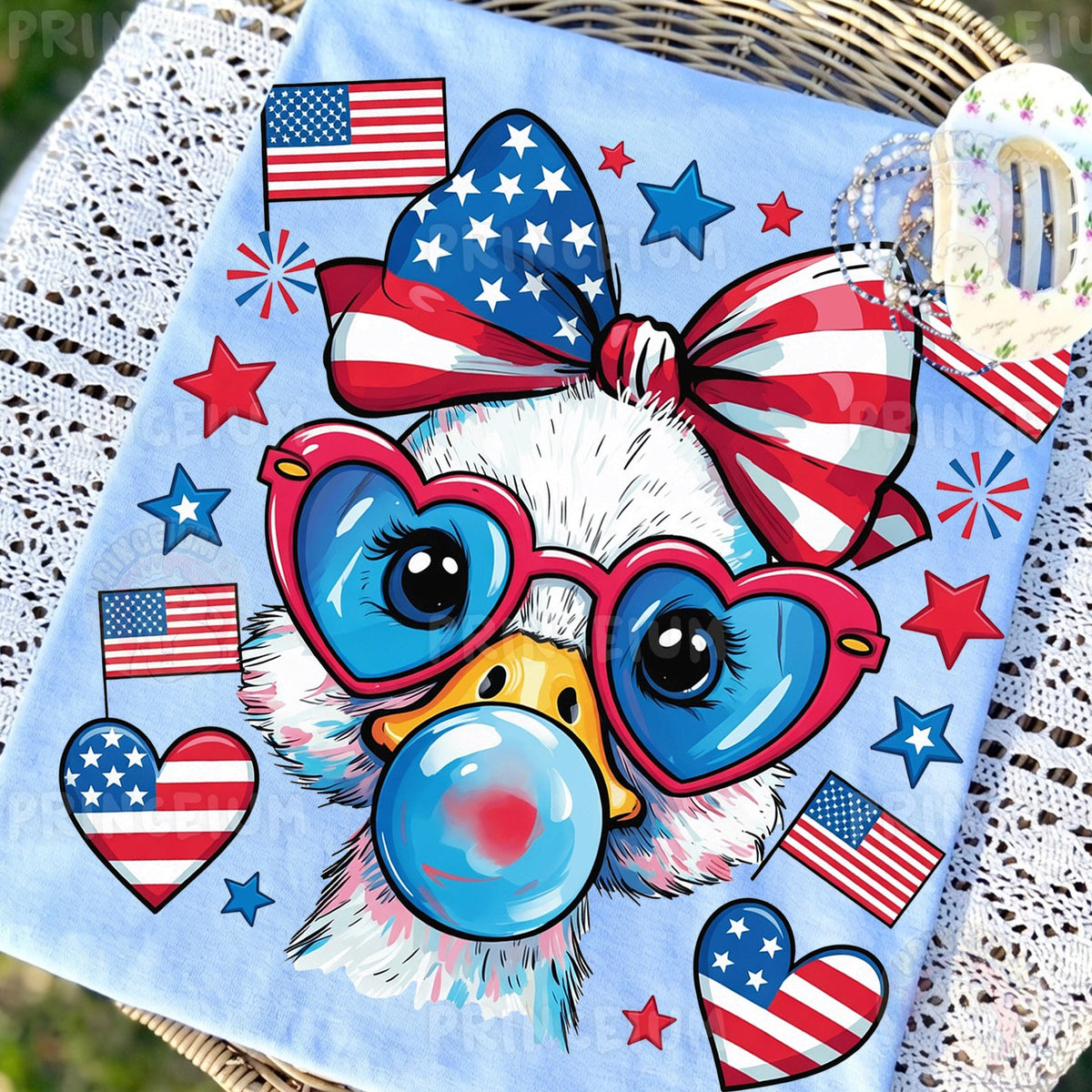 Patriotic Bubblegum Duck