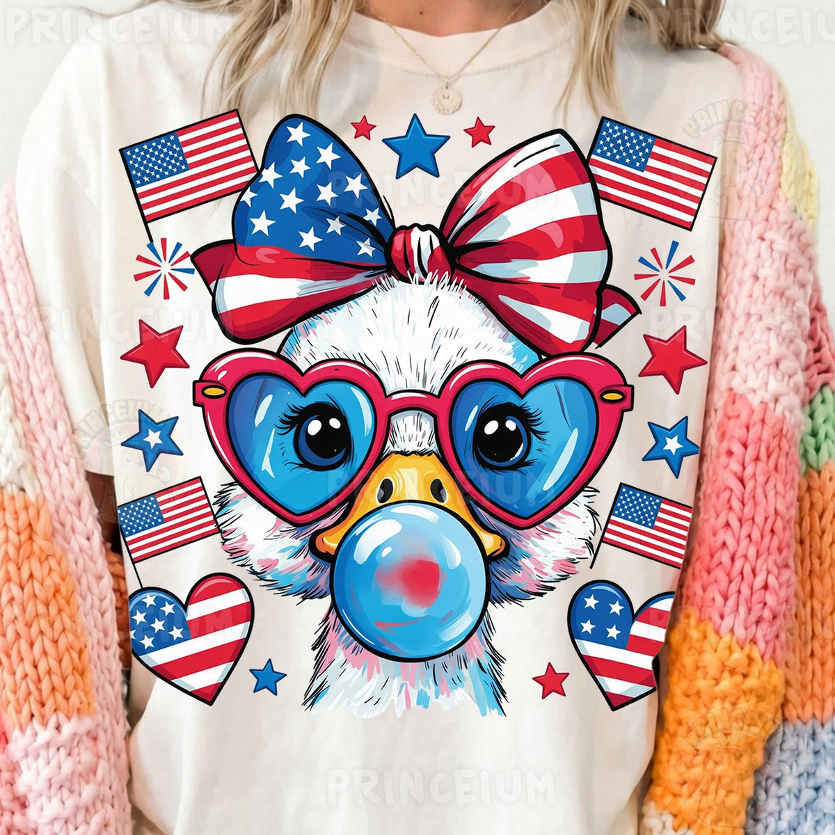 Patriotic Bubblegum Duck
