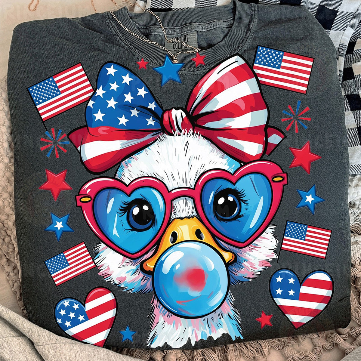 Patriotic Bubblegum Duck