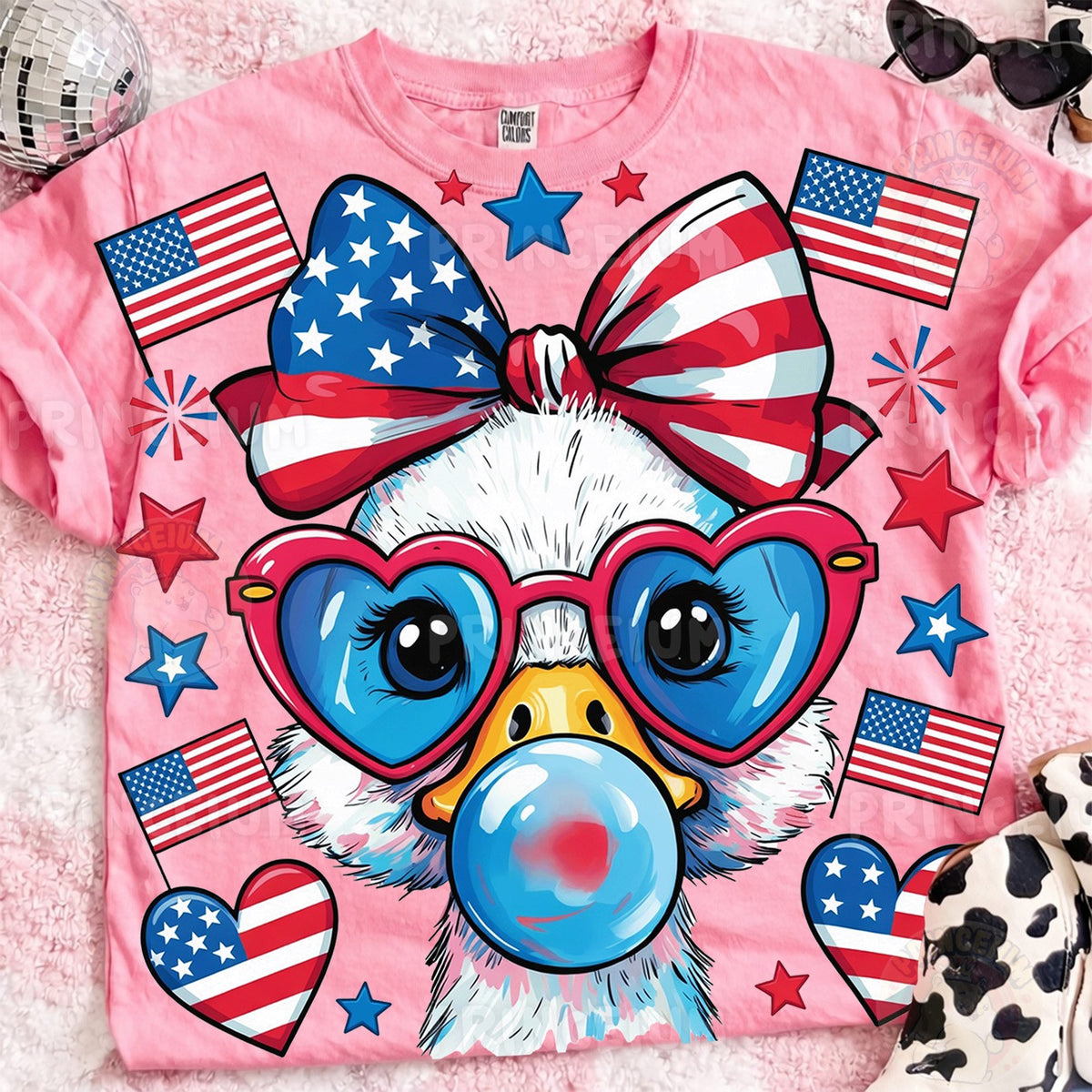 Patriotic Bubblegum Duck