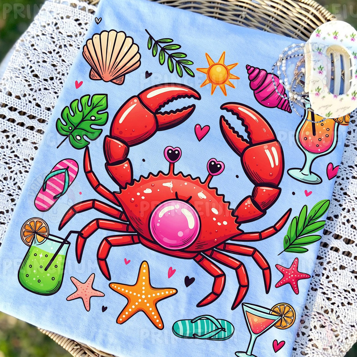 Beach Crab Summer Vibes