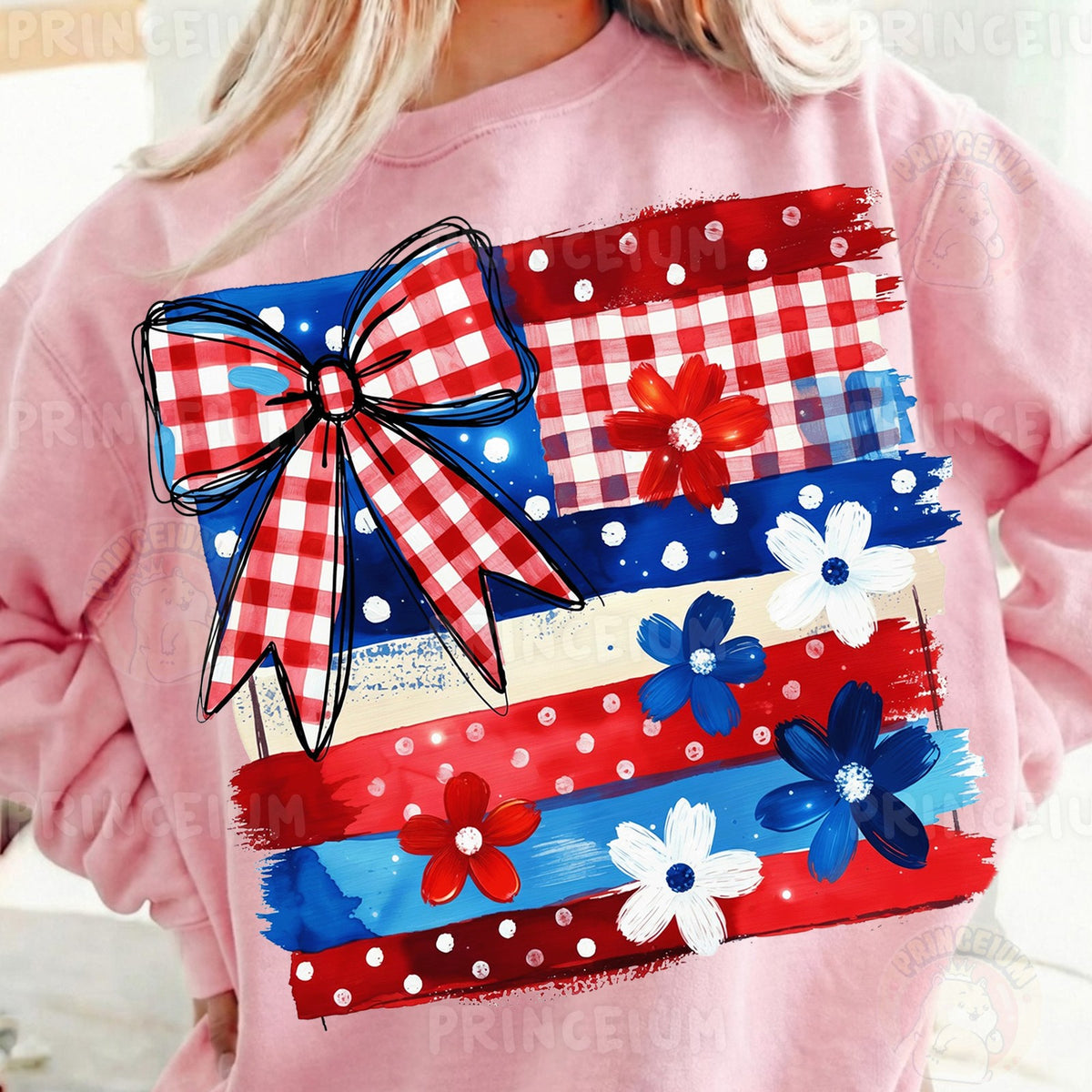 Coquette Bow Patriotic Flag