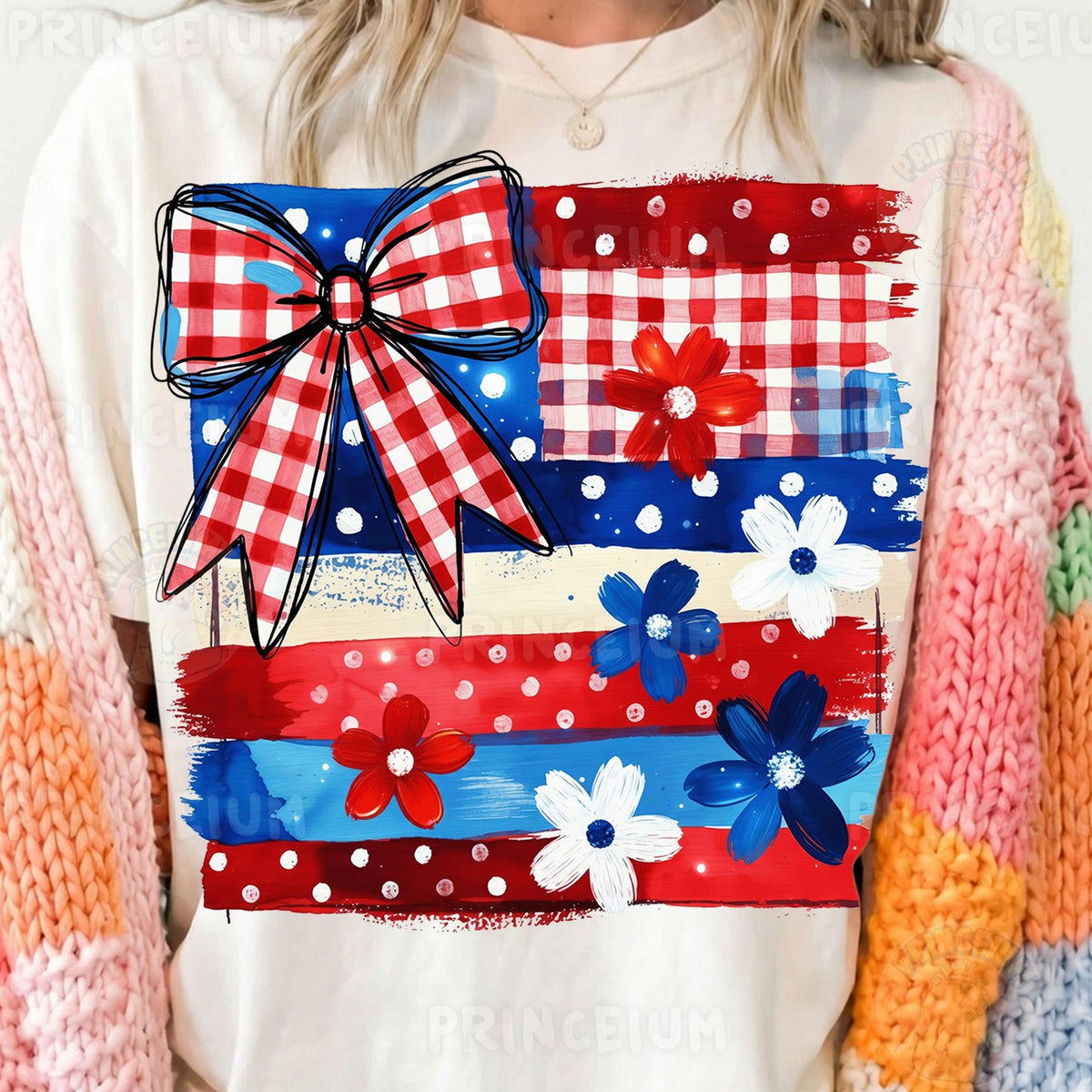 Coquette Bow Patriotic Flag