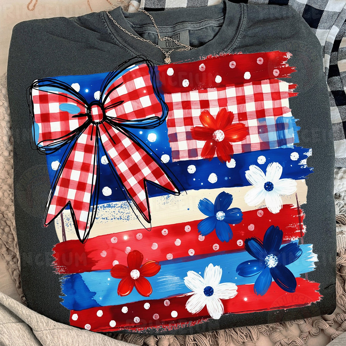 Coquette Bow Patriotic Flag