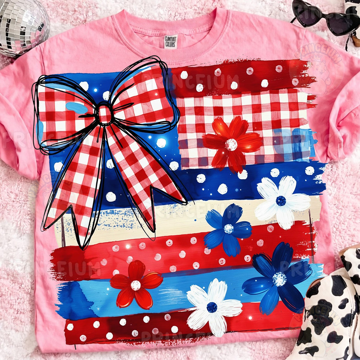 Coquette Bow Patriotic Flag