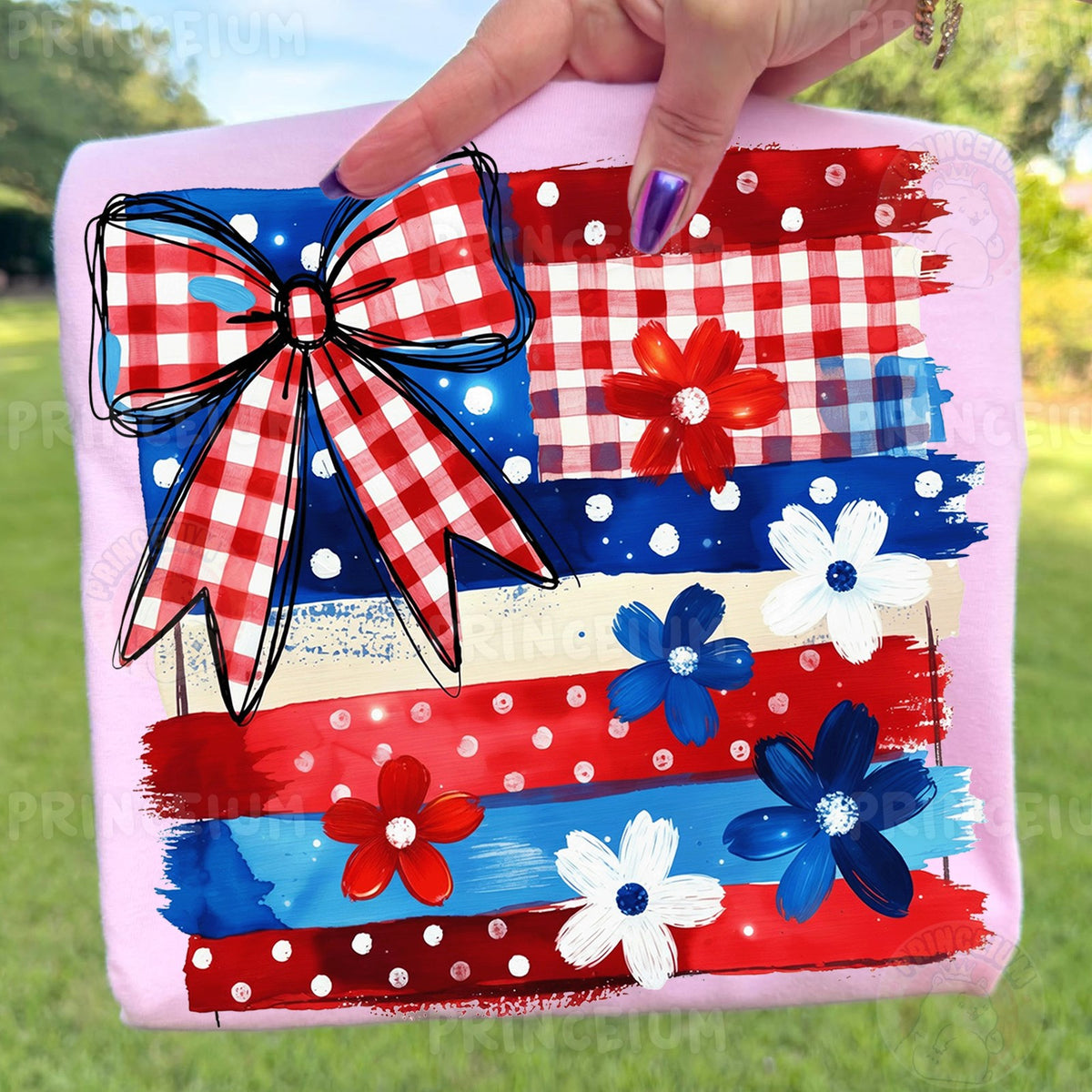 Coquette Bow Patriotic Flag