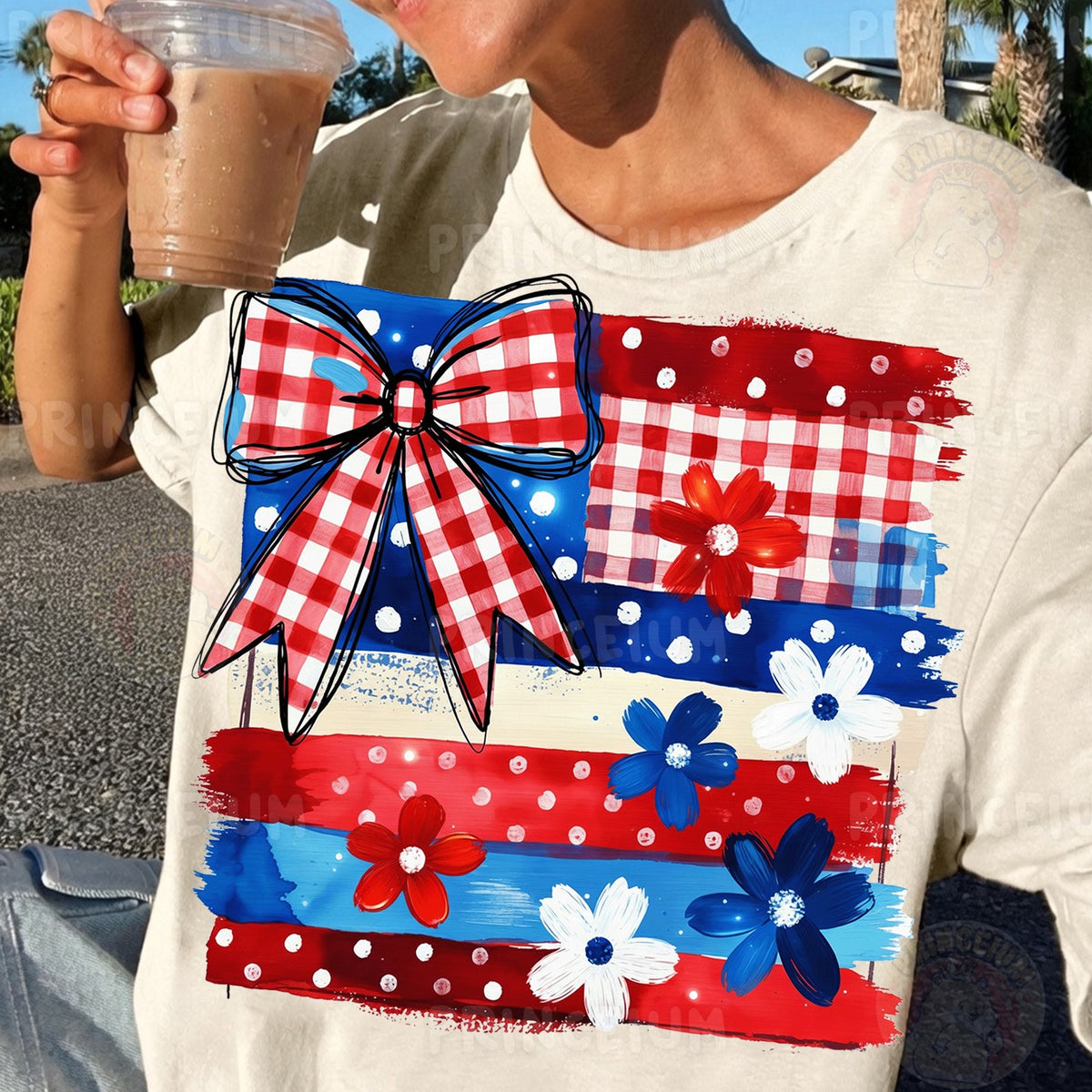 Coquette Bow Patriotic Flag