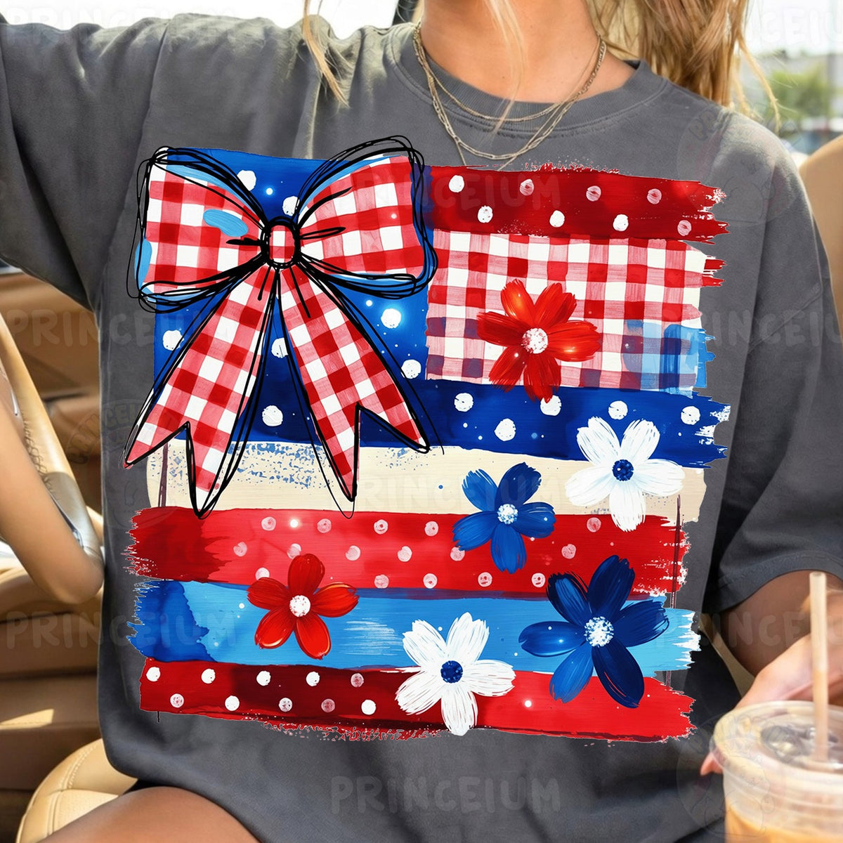 Coquette Bow Patriotic Flag