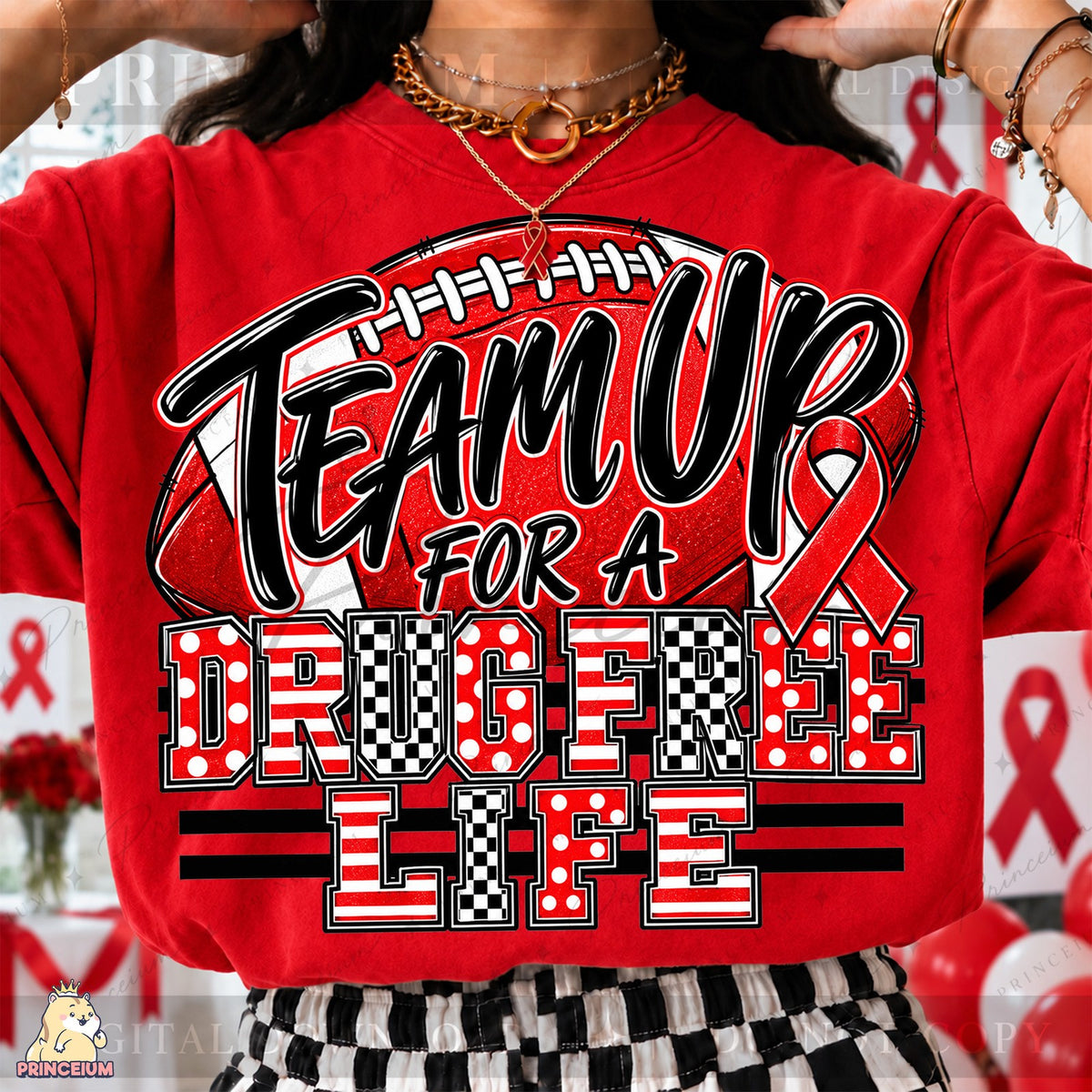 Team Up Drug Free Life Football