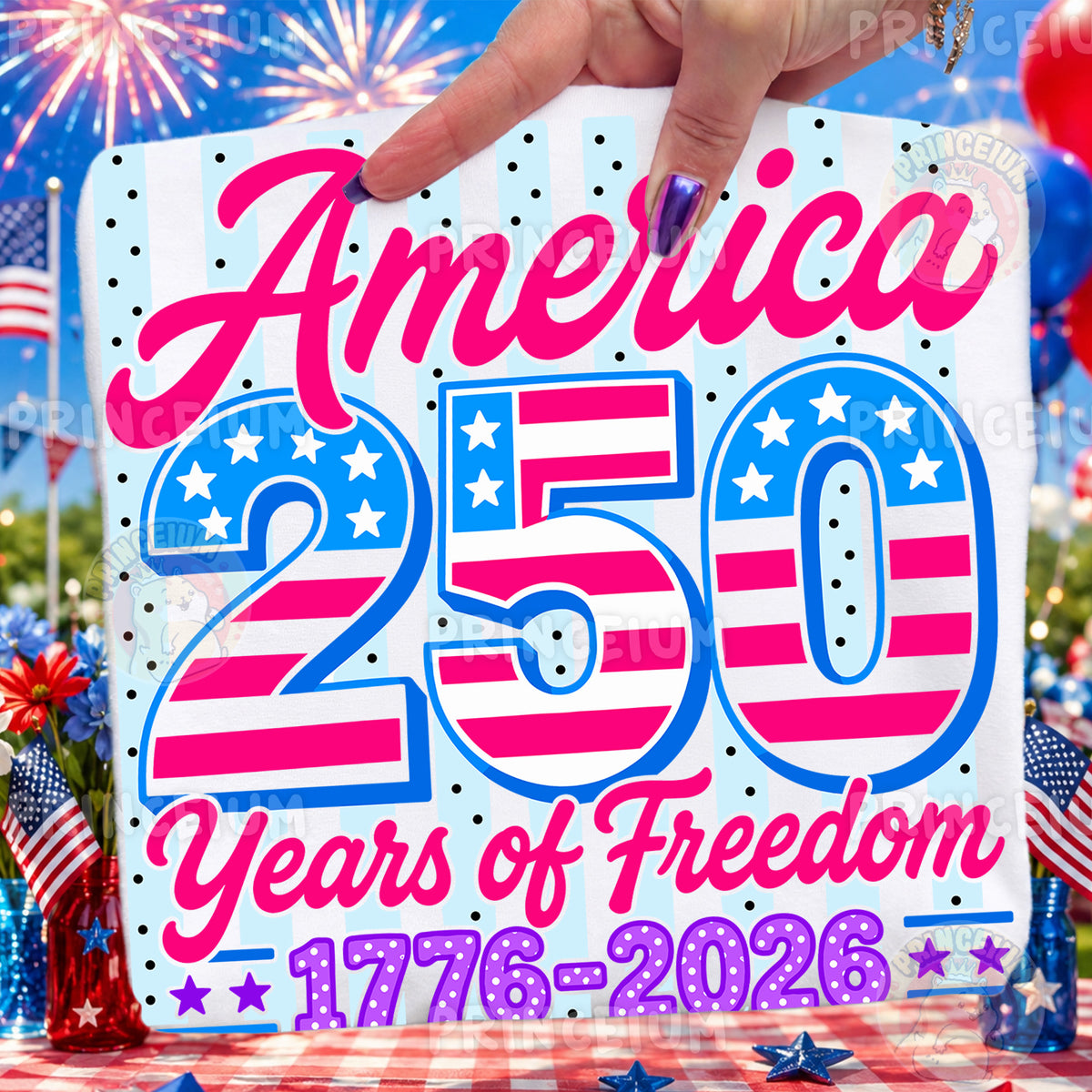 America 250 PNG, 250 Years of Freedom Shirt Design, Patriotic Fourth of July Sublimation Graphic