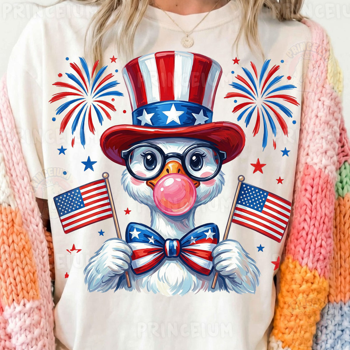 Patriotic Bubble Gum Duck