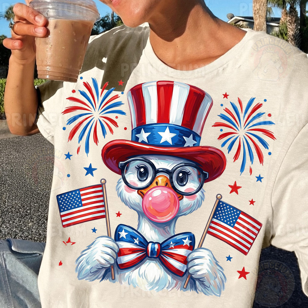 Patriotic Bubble Gum Duck