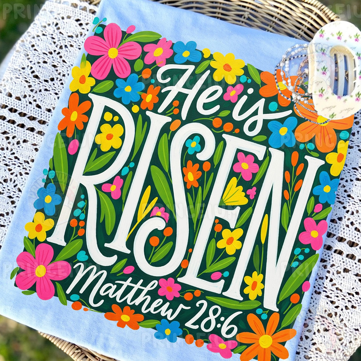 He Is Risen Floral Easter