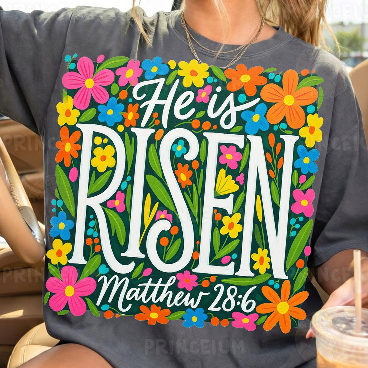 He Is Risen Floral Easter