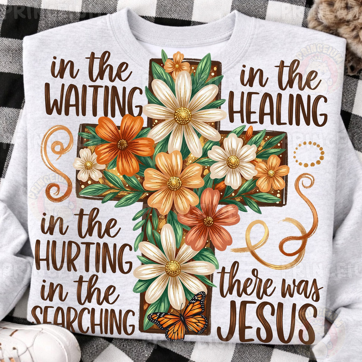 Fall Floral Cross There Was Jesus