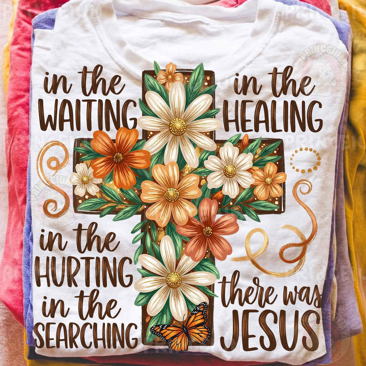 Fall Floral Cross There Was Jesus