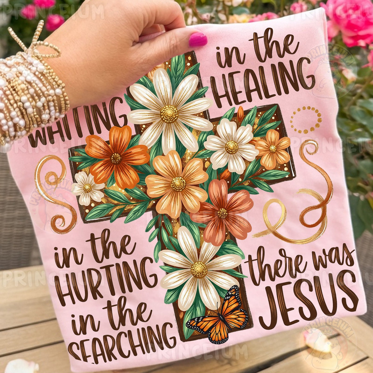Fall Floral Cross There Was Jesus
