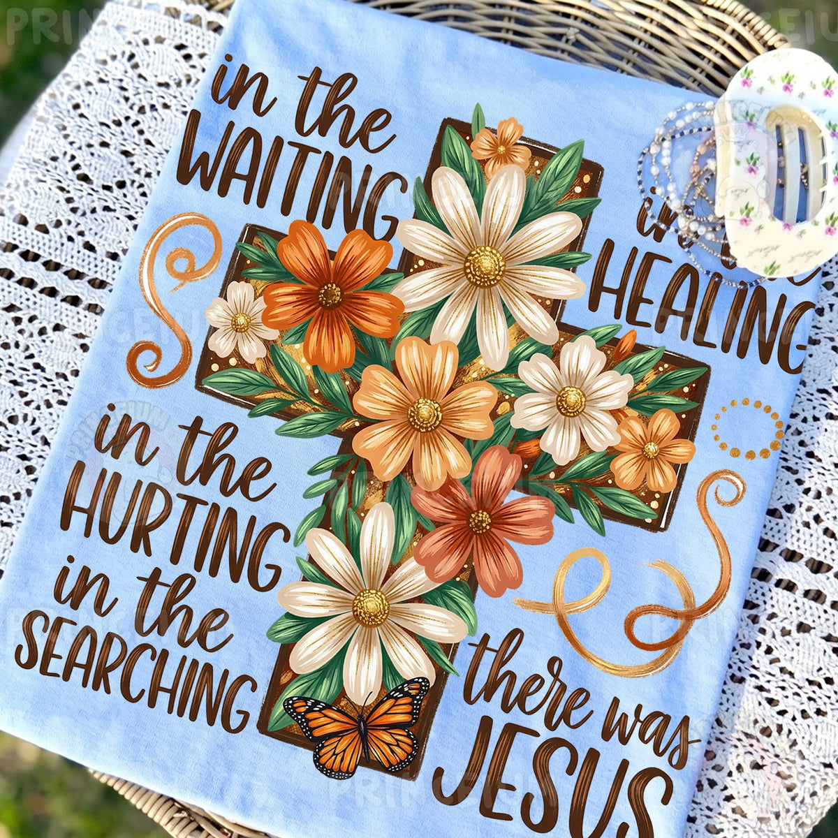 Fall Floral Cross There Was Jesus