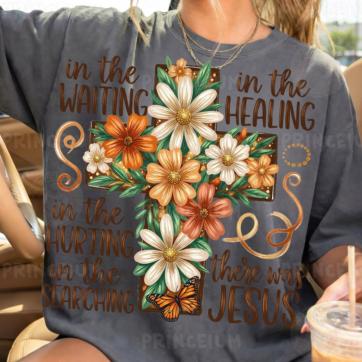 Fall Floral Cross There Was Jesus