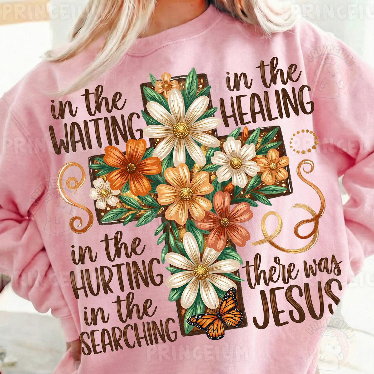 Fall Floral Cross There Was Jesus