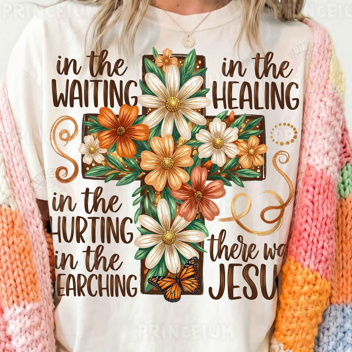 Fall Floral Cross There Was Jesus