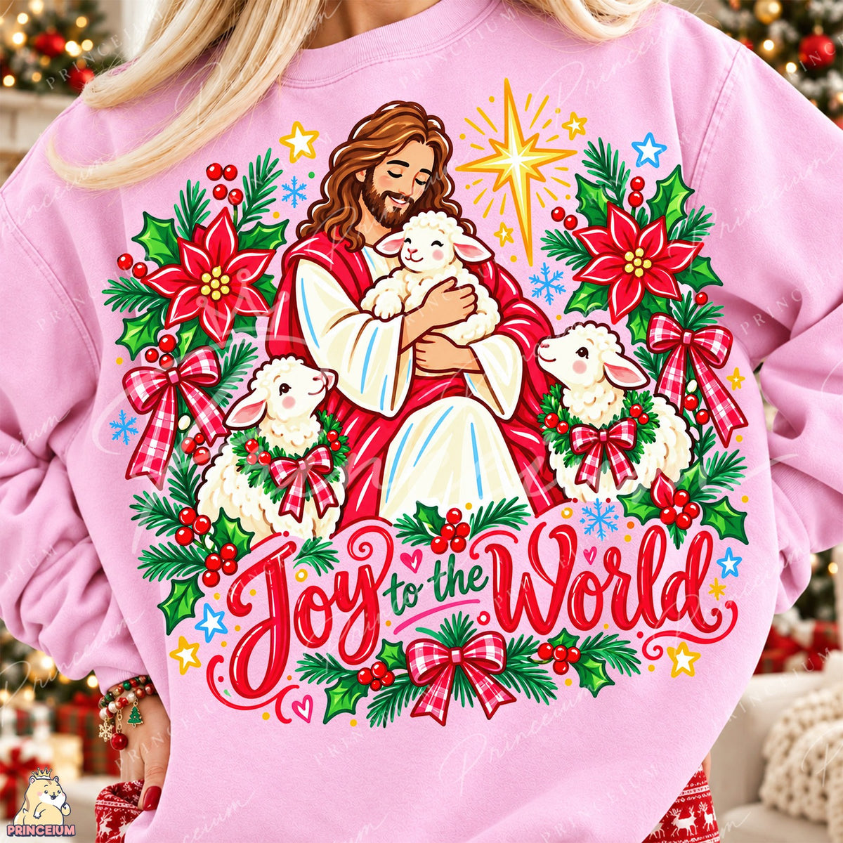 Joy to the World Shepherd and Lambs Front and Back
