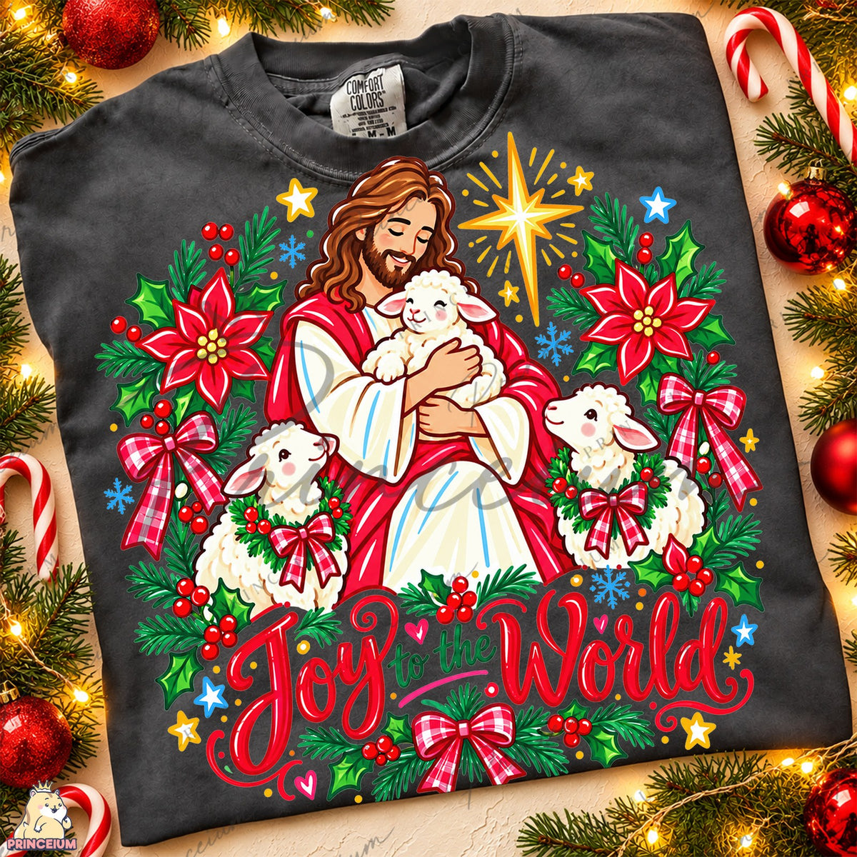 Joy to the World Shepherd and Lambs Front and Back