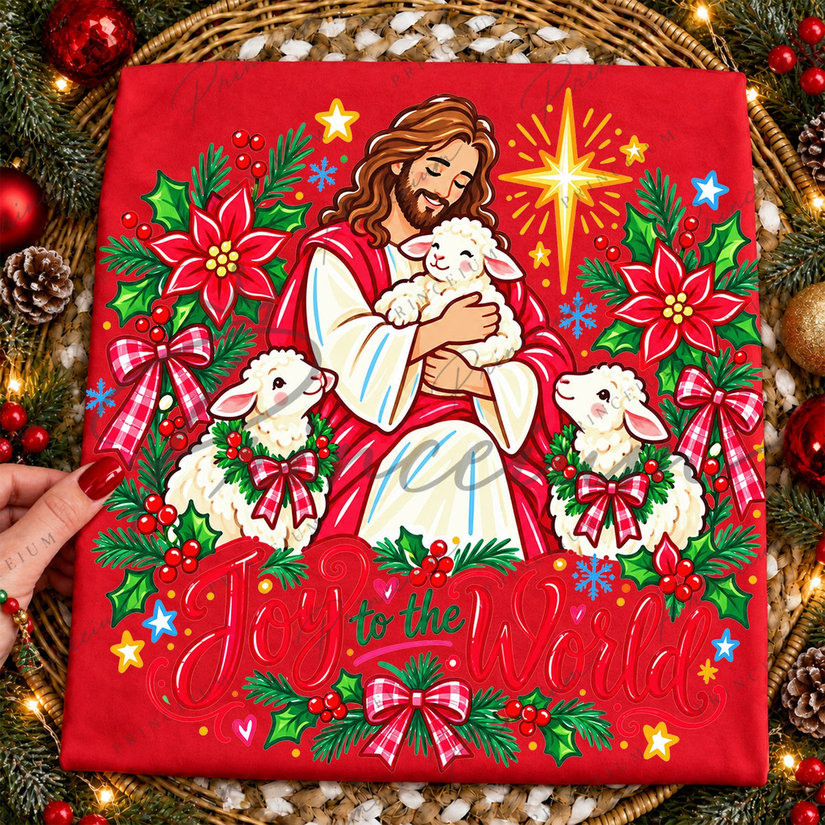Joy to the World Shepherd and Lambs Front and Back