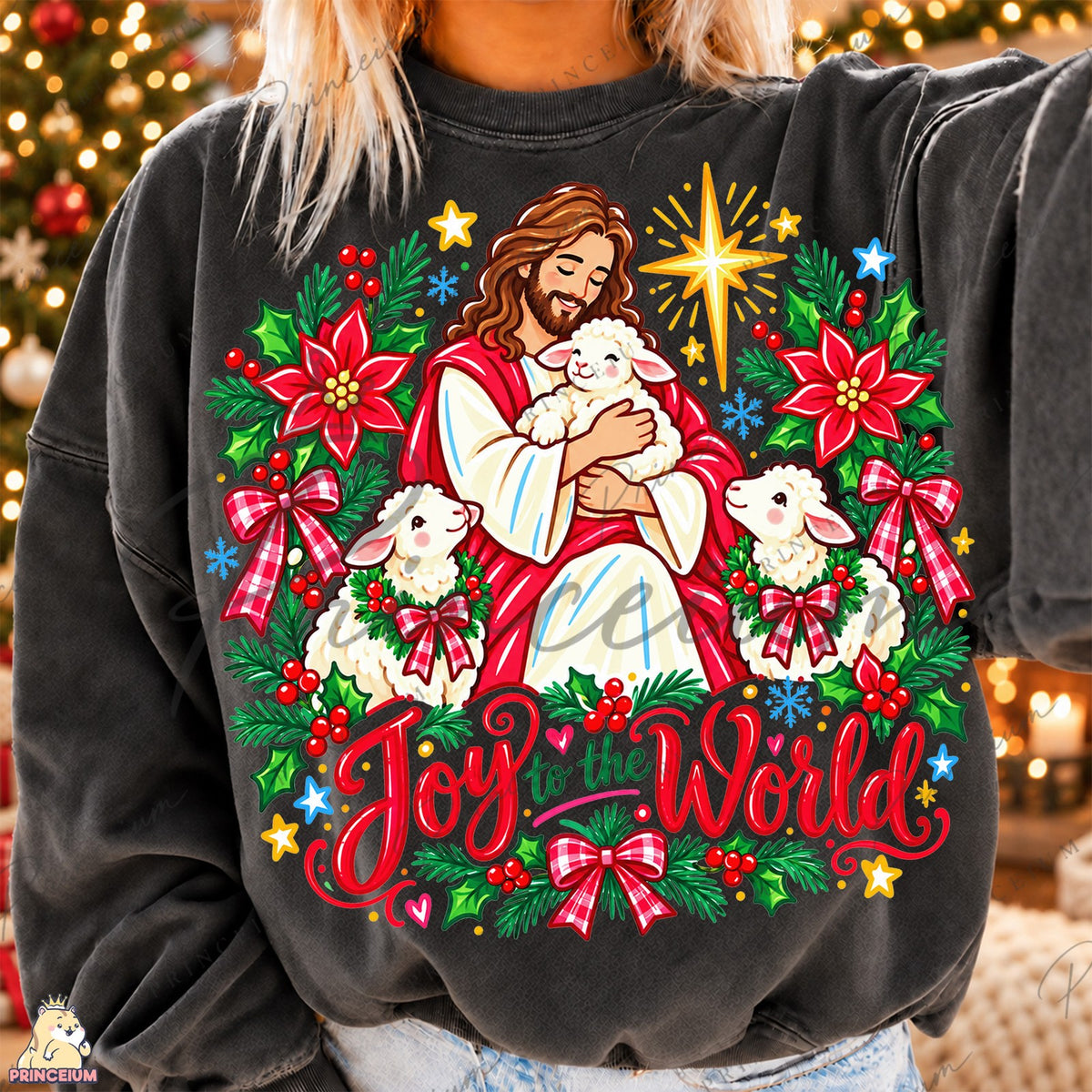 Joy to the World Shepherd and Lambs Front and Back