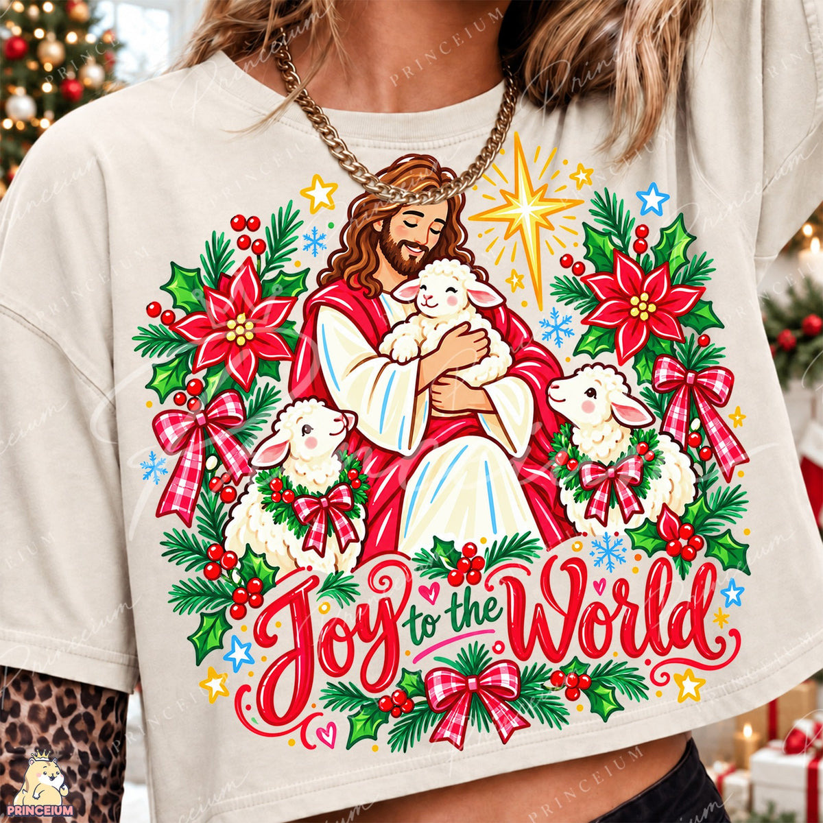 Joy to the World Shepherd and Lambs Front and Back