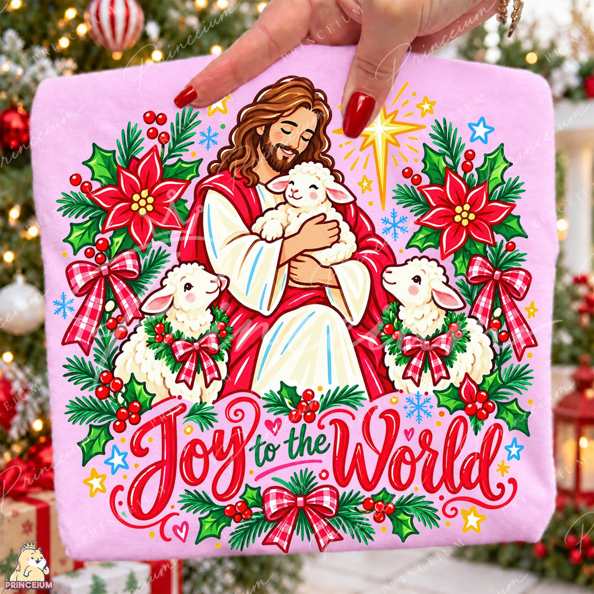 Joy to the World Shepherd and Lambs Front and Back