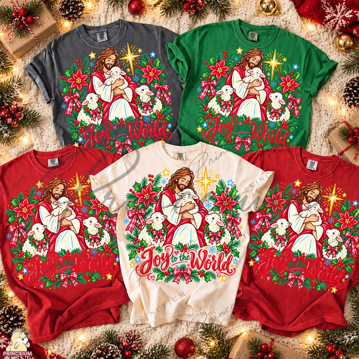 Joy to the World Shepherd and Lambs Front and Back
