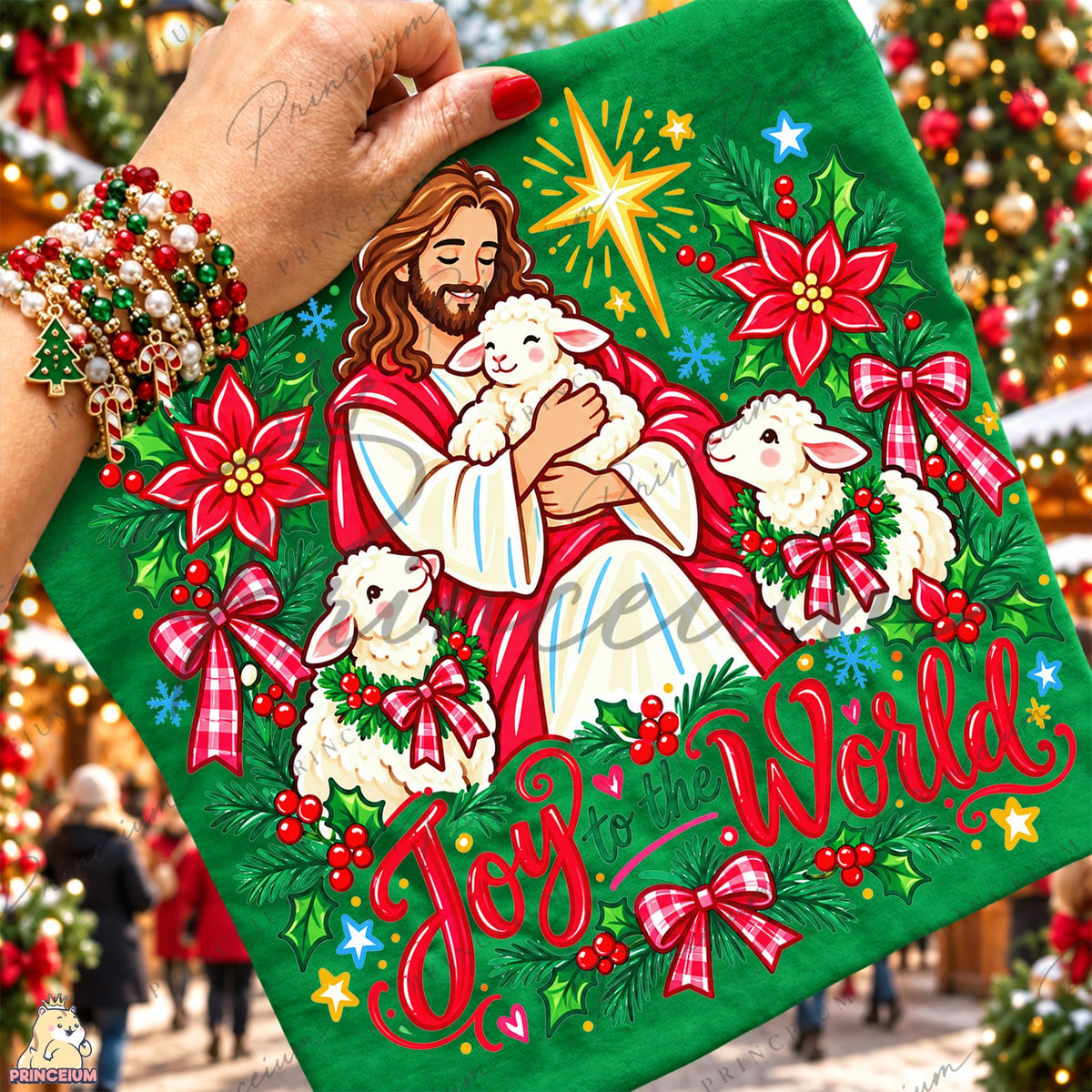 Joy to the World Shepherd and Lambs Front and Back