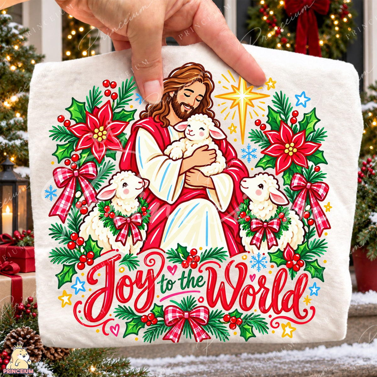 Joy to the World Shepherd and Lambs Front and Back