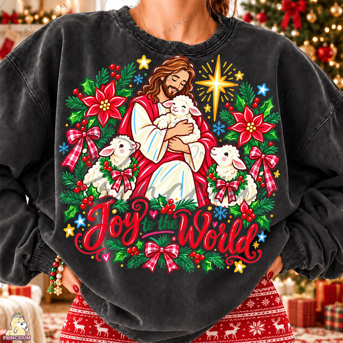 Joy to the World Shepherd and Lambs Front and Back