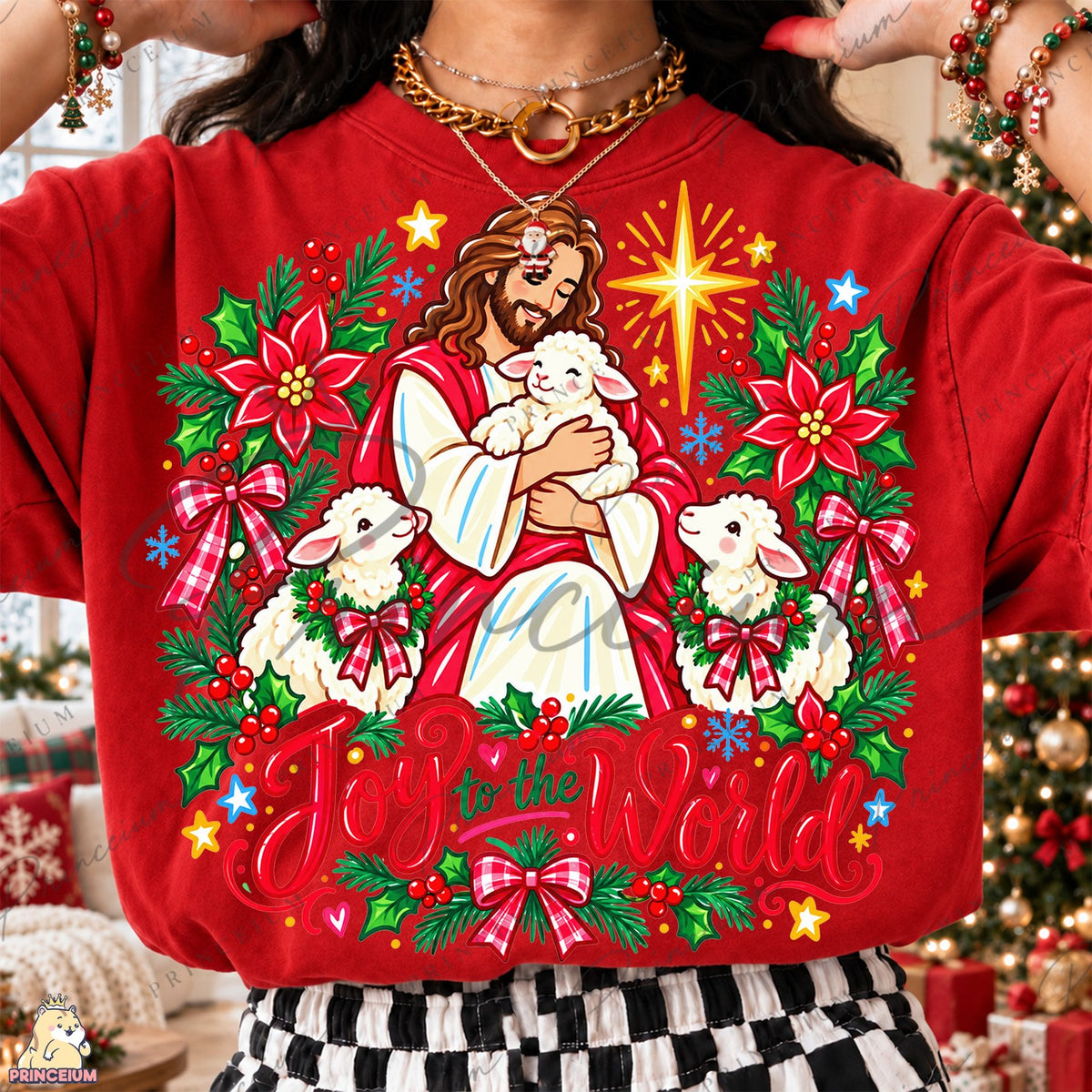 Joy to the World Shepherd and Lambs Front and Back
